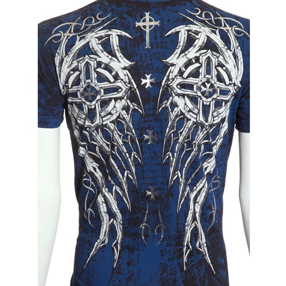 Archaic By Affliction Men's T-Shirt SPIKE WINGS - Picture 7 of 10